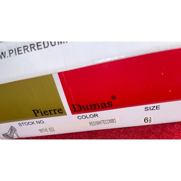 Pierre Dumas Women’s red white black combo Shoes Heels Pumps slip on closed toe - Picture 5 of 6